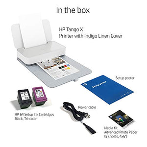 HP Tango X Smart All-in-One Printer, Bundled with 75 Sheets of Photo Paper – Designed for your Smartphone with Remote Wireless Printing, HP Instant Ink & Amazon Dash Replenishment ready