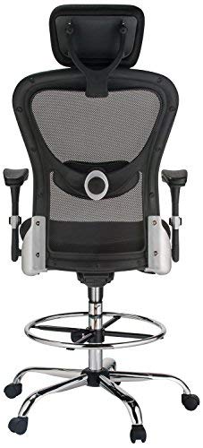 Harwick Deluxe Mesh Drafting Stool with Arms Black