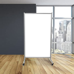 Stand Up Desk Store Rolling Mobile Magnetic Whiteboard Room Divider Dry Erase Board for Home or Classroom (40" W x 72" H)