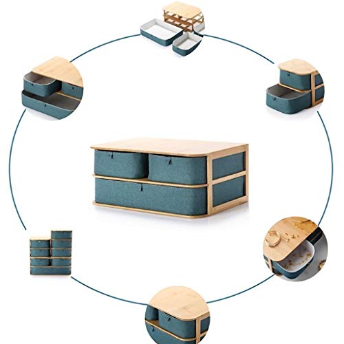 File Cabinet Desktop Extended Drawer Office Organizer (Bamboo Wood)