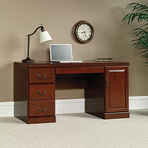 Sauder Heritage Hill Computer Credenza, Classic Cherry finish, L: 59.13" x W: 20.47" x H: 30.16"