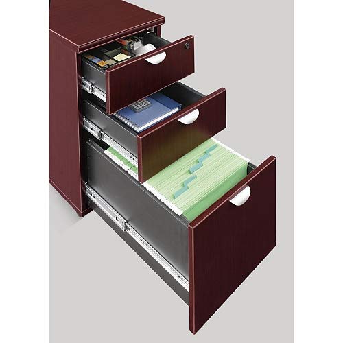 16"W Mahogany Laminate Three Drawer Mobile Pedestal - NBF Signature Series Esquire Collection