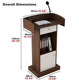 CAMBOS Lectern Podium Stand - Large Brown Retro Presentation Stand