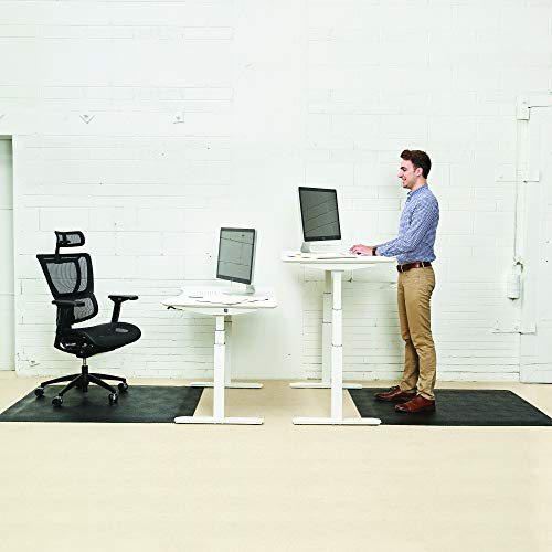 Deflecto Ergonomic Sit and Stand Chair Mat, 46" x 60", Black - Low Pile Carpet & Hard Floors