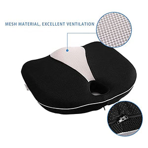 HHWKSJ Memory Foam Seat Cushion for Office Chair - Coccyx Pad for Back Pain Relief