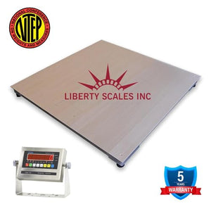 Liberty Scales NTEP Certified Washdown Floor Scale | Stainless Steel Indicator | 24" x 24" | 2500 lbs x 0.5 lb