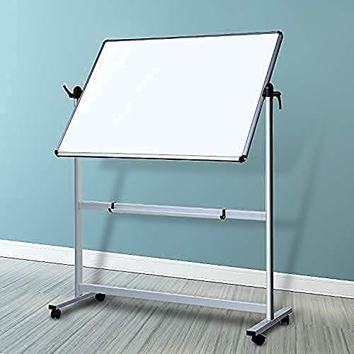 VIZ-PRO Double-Sided Magnetic Mobile Whiteboard,72 x 40 Inches Aluminium Frame and Stand