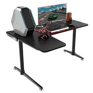 L Shaped Gaming Desk Computer Corner Desk PC Writing Table Gamer Workstation for Home Office, Black
