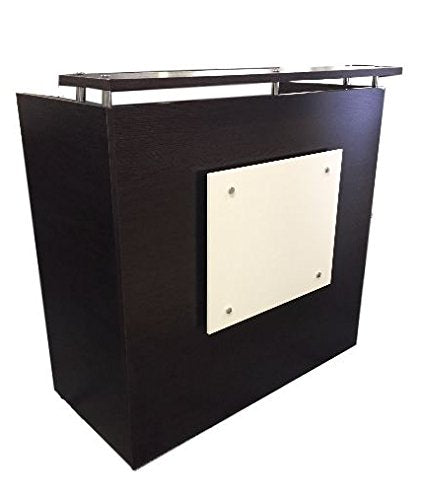 DFS Reception desk shell which fits a 15" monitor - 48" W by 24" D by 44" H Espresso and White front