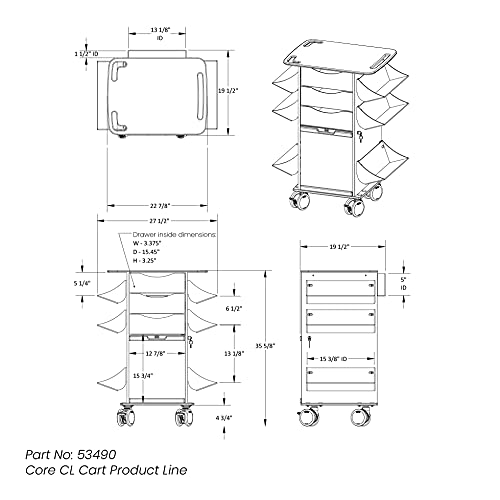 TrippNT Core CL Cart with White Drawers