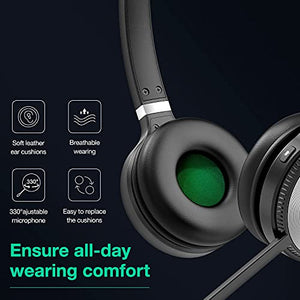 Yealink WH66 Wireless DECT Headset - Teams Certified, Dual Ear Stereo Headset with Touch Screen