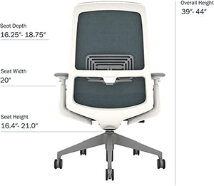 Haworth Soji Office Chair with Ergonomic Adjustments, Lumbar Support, Flexible Mesh Back - Mist