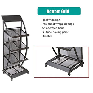 IxapA Commercial Magazine Racks Holder Floor-Standing - Black