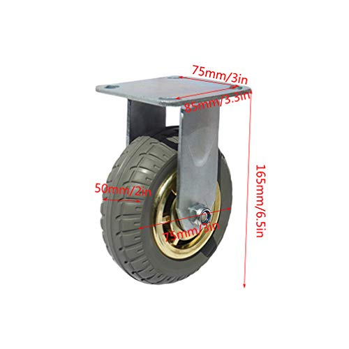 MaRxan Heavy Duty Rubber Swivel Castor Wheel Set - 4 Pcs, with Brake Lock