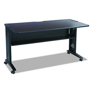 Safco Products Reversible Top Mobile Desk, 54"W, Mahogany/Medium Oak