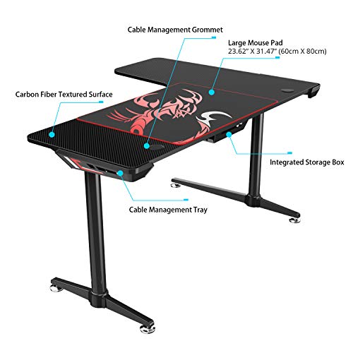 L Shaped Gaming Desk Computer Corner Desk PC Writing Table Gamer Workstation for Home Office, Black