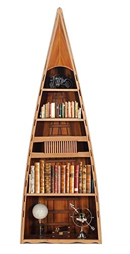 HomeRoots Decor Wooden Canoe Book Shelf 31" x 90" x 20.5