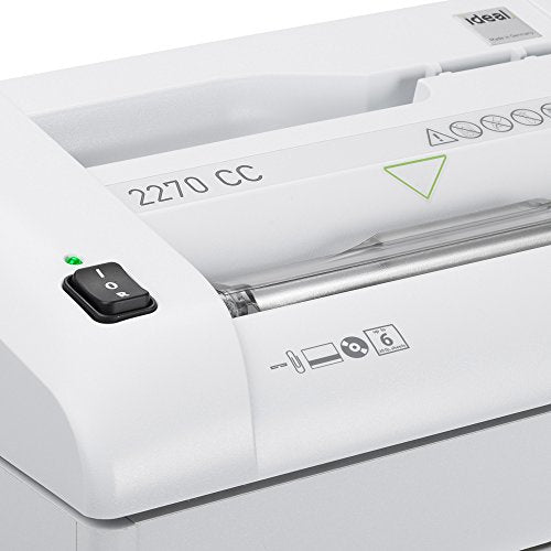 ideal. 2270 Continuous Operation Cross Cut Deskside Paper/CD/DVD Shredder, 6 Sheet, 5 Gal. Bin, P-4 Security Level