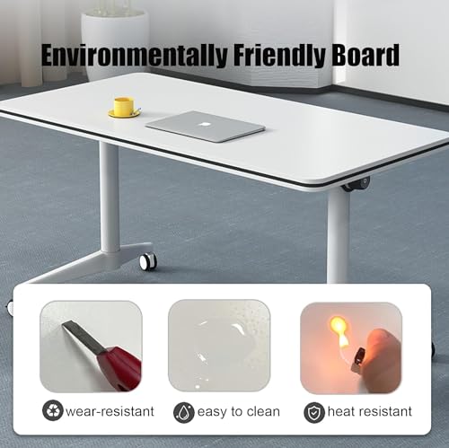 Generic Foldable Conference Table with Silent Wheels - 62.9" x 23.6" x 29.5