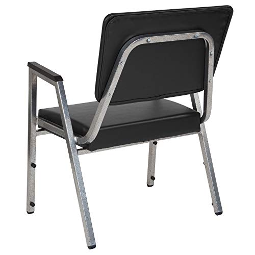 EMMA + OLIVER Black Antimicrobial Bariatric Reception Chair (4 Pack)