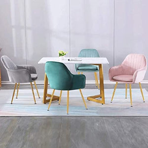AkosOL Modern Dining Chairs Set of 4 with Armrests and Backrest - Lake Blue/Yellow