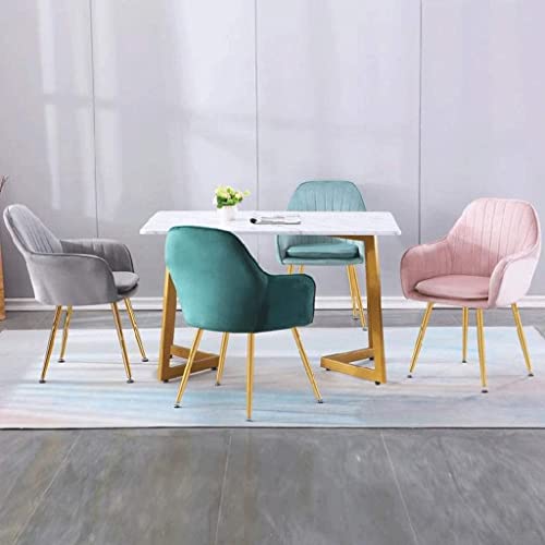 AkosOL Modern Dining Chairs Set of 4 with Armrests and Backrest - Lake Blue/Yellow