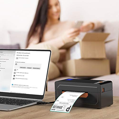 Alfuheim Thermal Shipping Label Printer 4x6 - High Speed Printing at 150mm/s -Barcode Printer for Shipping Compatible with UPS WorldShip,Etsy,Ebay, Amazon,Shopify,etc