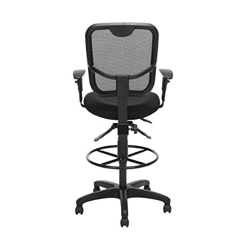 OFM Comfort Series Ergonomic Mesh Swivel Task Chair with Arms and Drafting Kit, Mid Back, in Black (130-AA3-DK-A05)