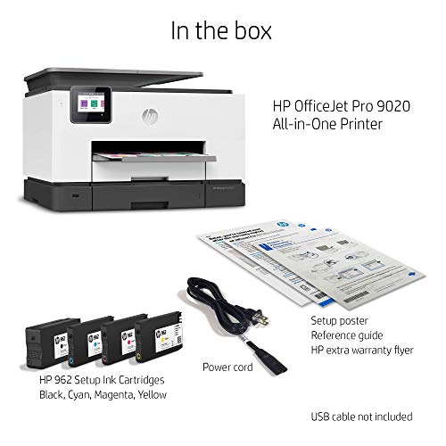 HP OfficeJet Pro 9020 All-in-One Wireless Printer, with Smart Tasks & Advanced Scan Solutions for Smart Office Productivity, Works with Alexa (1MR78A) (Renewed)