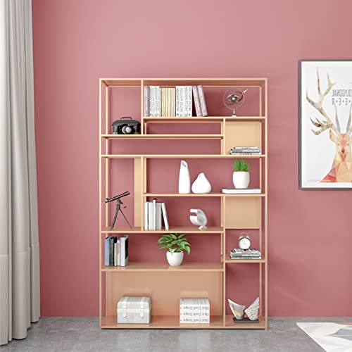 RASHIV Floor-to-Ceiling Wrought Iron Bookshelf (Black 120 * 30 * 180cm)