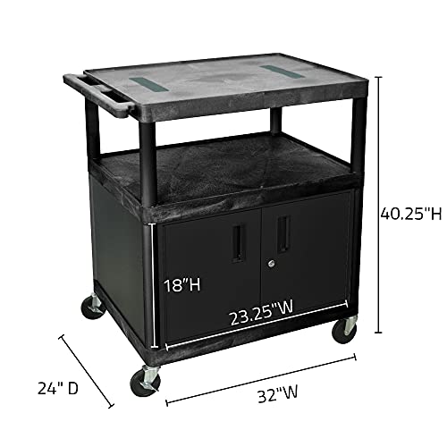 Luxor - 40"H AV Cart with Three Shelves Cabinet (LE40C-B)