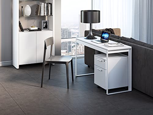 BDI Furniture Linea Office 6227 Mobile File Pedestal, Satin White