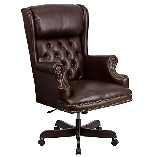 Flash Furniture High Back Traditional Tufted Brown LeatherSoft Executive Office Chair