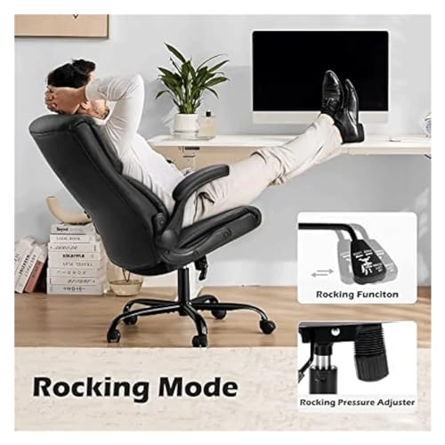 MADALIAN Ergonomic Adjustable Computer Desk Black Office Chair