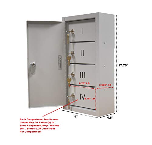 Omnimed Wall Mounted Personal Storage Lockers with Expandable Options (16 Compartments)