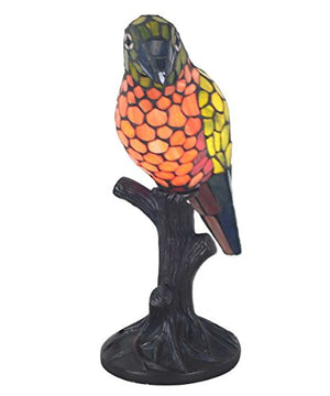 16.5" Pretty Parrot Stained Glass Accent Lamp