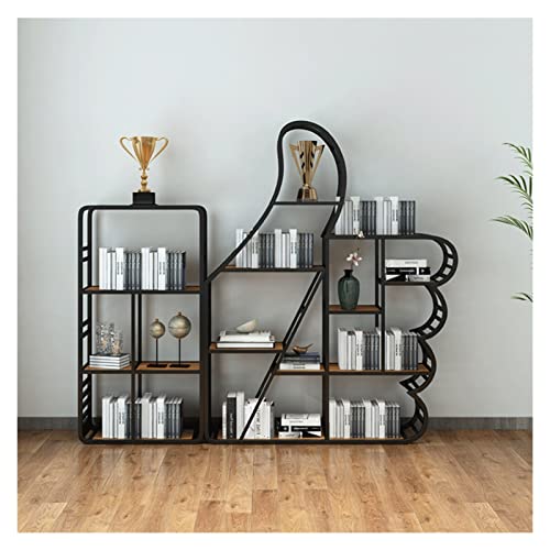 HARAY Wrought Iron Bookshelf - Black, Creative Living Room & Office Book Shelf
