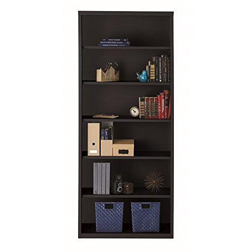 Hirsh 6 Shelf Metal Bookcase in Black