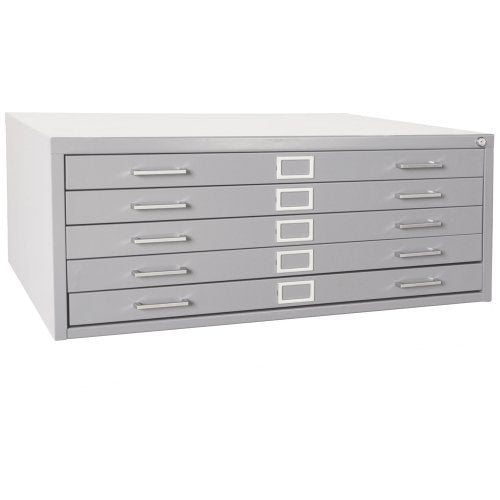 Sandusky 244879GY Heavy Duty Welded Steel 5 Drawer Flat File Storage Cabinet, 46-3/4" Width x 16-1/8" Height x 35-3/8" Depth, Dove Gray