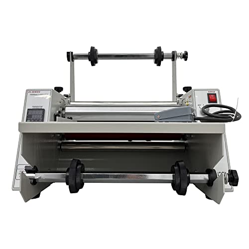 INTSUPERMAI Thermal Roll Laminator Machine 14.17in / 360mm Hot Cold 110V Single & Double Side Laminating Steel Rollers