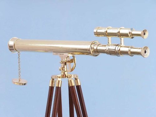 Hampton Nautical Floor Standing Brass Griffith Astro Telescope, 64", Brass