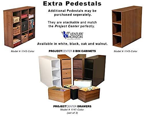 Venture Horizon Project Center Desk with 2 Bookcase Sides - Walnut