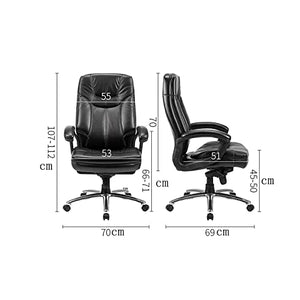 SyLaBy Executive Office Boss Chair with Footrest - Brown Leather Reclining
