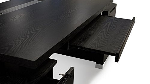 Ford Executive Modern Desk with Filing Cabinets - Black Oak Finish