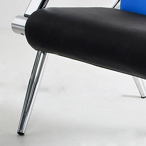 Bestmart INC 3-Seat Office Reception Sofa Waiting Room Bench Visitor Guest Sofa Airport Clinic Seat (Blue)