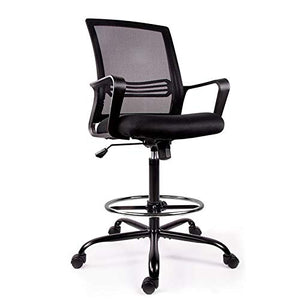 None Drafting Chair Tall Office Chair, Ergonomic Mesh Chair with Foot Ring