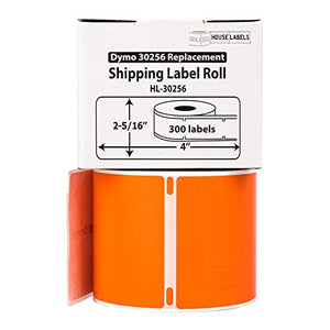 HOUSELABELS Compatible DYMO 30256 Orange Shipping Labels (2-5/16" x 4") Compatible with Rollo, DYMO LW Printers, 50 Rolls / 300 Labels per Roll