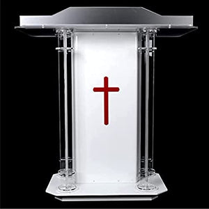 ZEELYDE Acrylic Transparent Podium for Meeting, Standing Reception, Church Wedding - Glass Lecterns and Podiums
