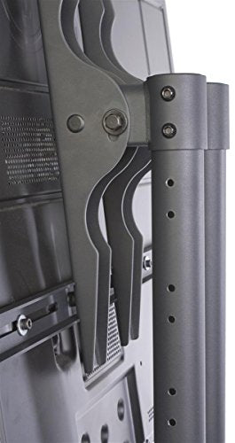 Floor Stand for TVs, Dual Monitor Mount with Side-by-Side Brackets, Fits Most 24" to 70" LCD Monitors, 50" to 90" Height-Adjustable TV Rack with Locking Casters - Black
