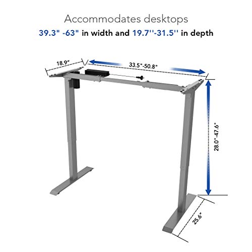 FlexiSpot E1S-R5528N Electric Height Adjustable Desk Home Office Standing Desk(Gray Frame +55 inch Mahogany Top)